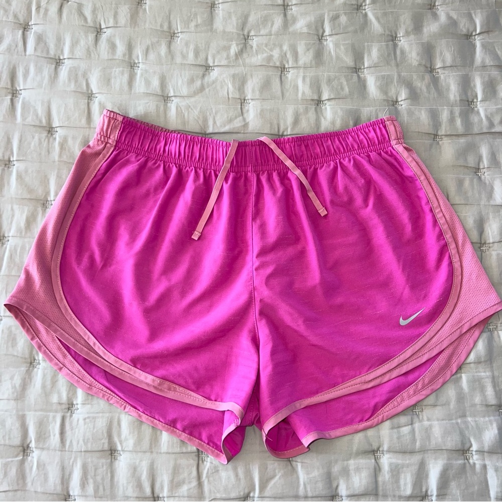 Women’s Nike Dri-fit running shorts Hot Pink/Light Pink size Large